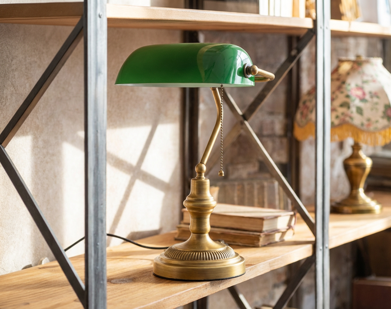 Brass desk lamp